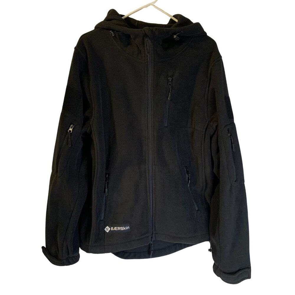 Baerskin Hoodie Mens V1 MicroFleece Full Zip Jacket Size M Black Gorpcore Work